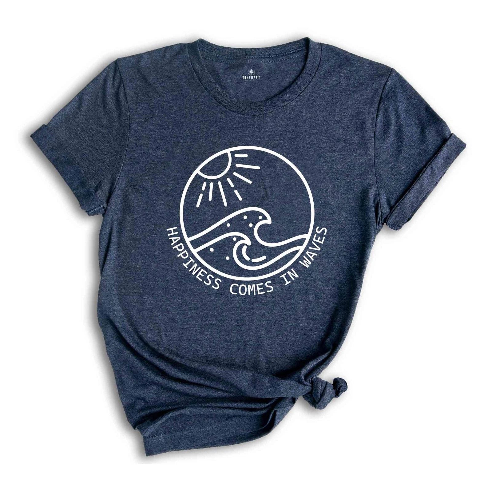 Happiness Comes In Waves Shirt, Summer Shirt, Beach Mode Shirt, Cute Summer Shir