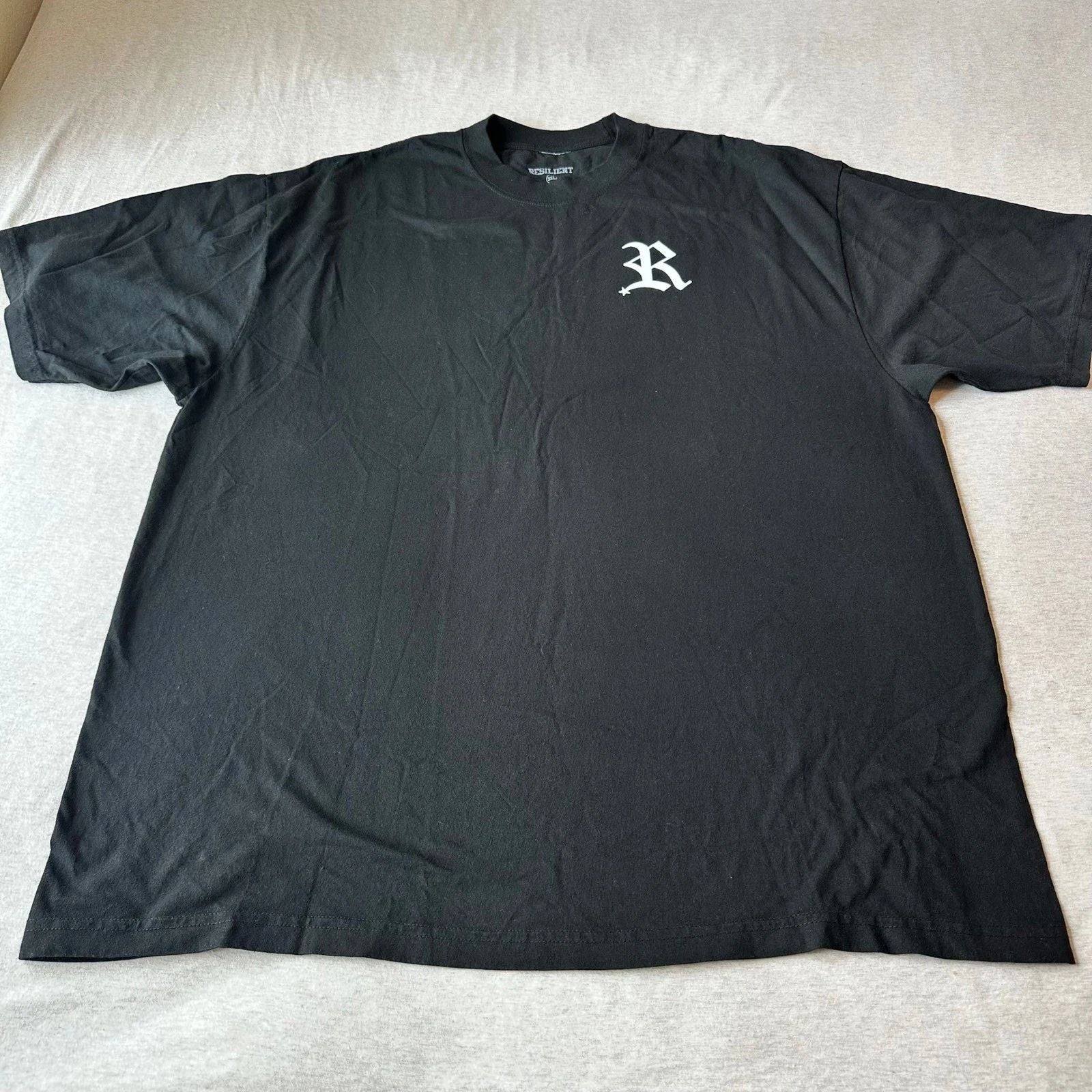 Resilient Mens 3XL Black Graphic T-Shirt Old English R Logo Est 2025 Streetwear