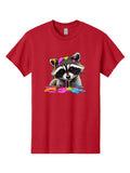 Raccoon-With-Paint-1 Mens Graphic Tee, 100% Cotton, Casual Summer Wear
