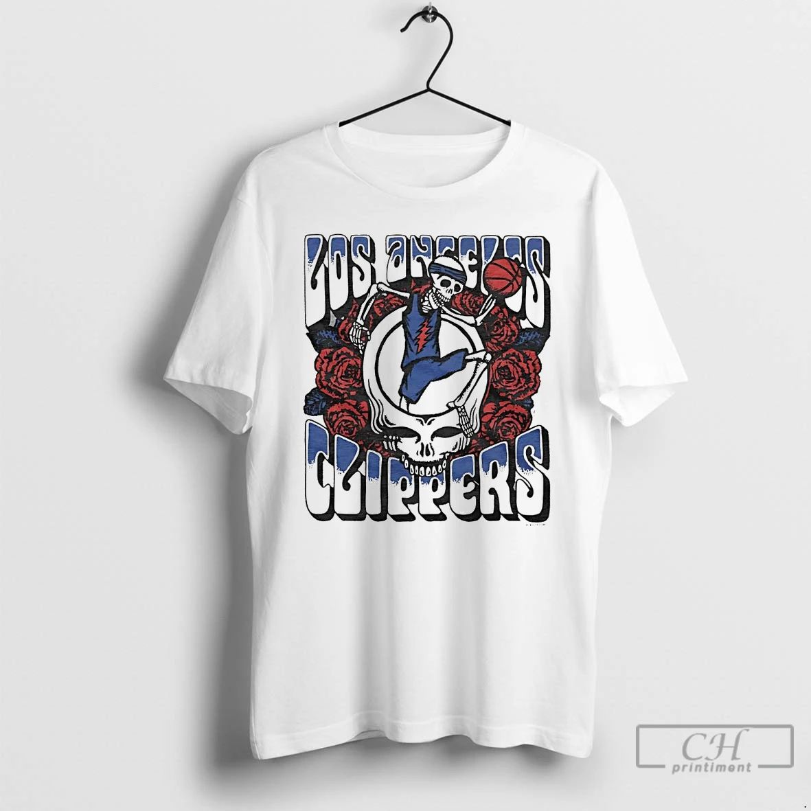 Classic Los Angeles Clippers Grateful Dead Skull T Shirts