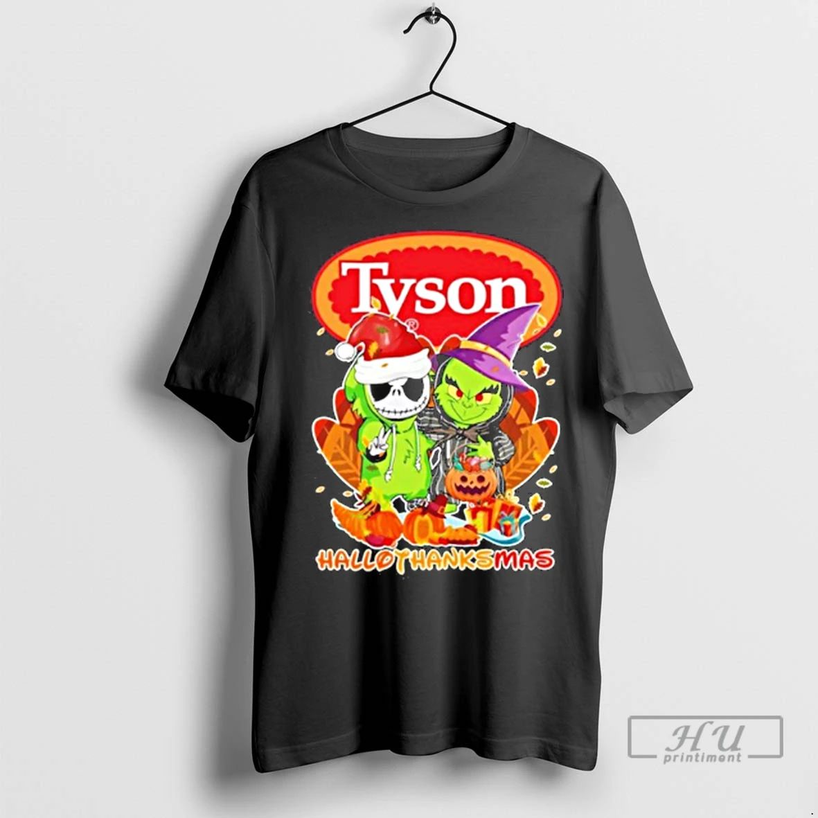 Officials The Grinch And Santa Jack Tyson Logo Hallothanksmas T Shirts