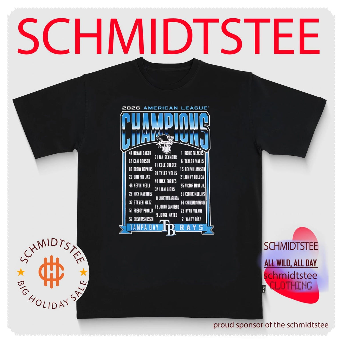 Tampa Bay Rays 2026 American League Champions Roster shirt
