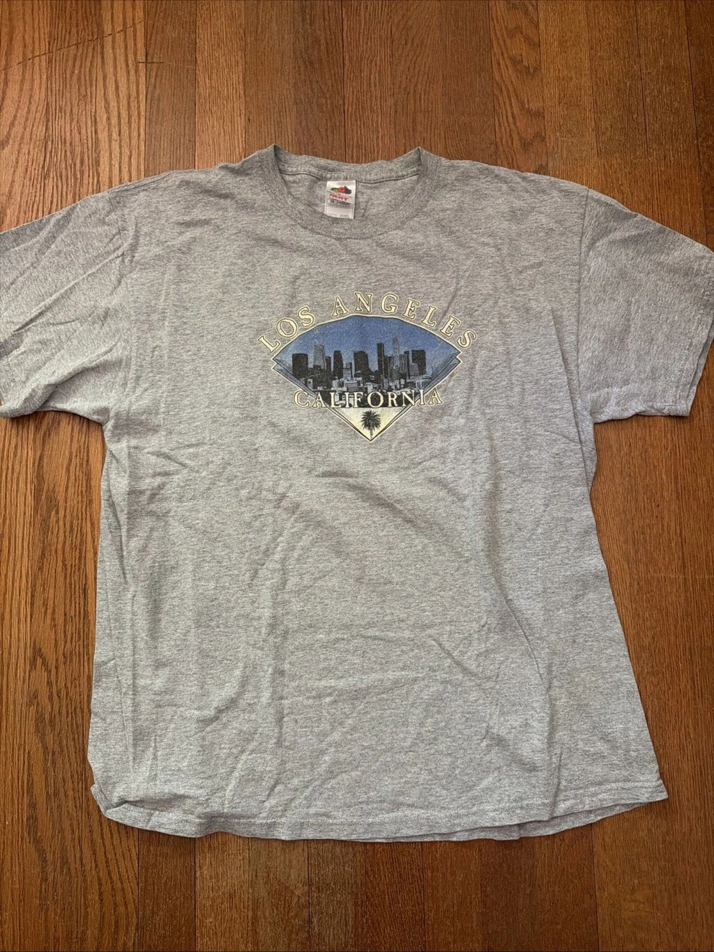 Vintage T Shirt 90s Y2K LA Los Angeles Grey Cityscape City California Skate XL