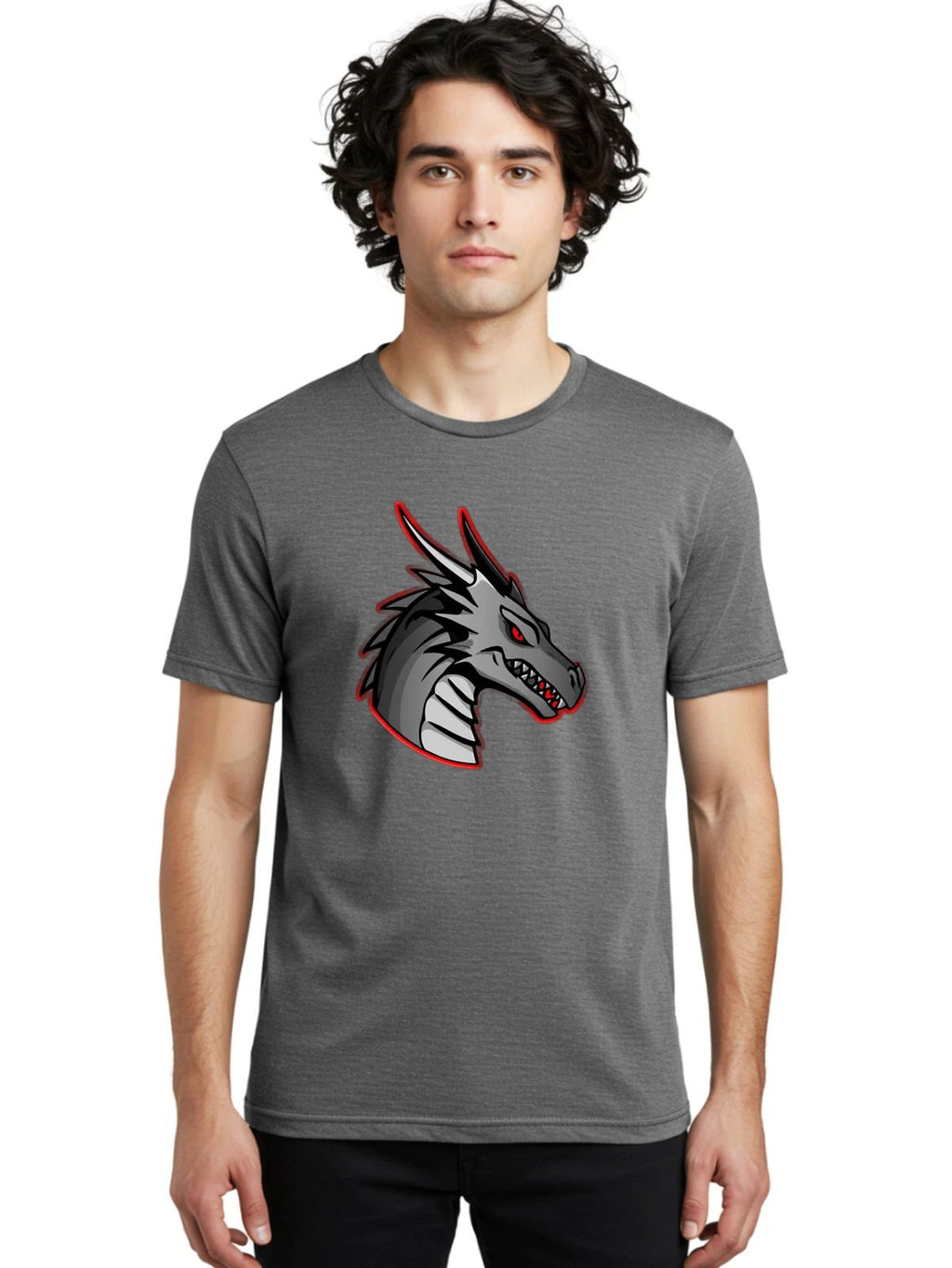 Wolf-Head Mens Graphic Tee, 100% Cotton, Casual Summer Wear