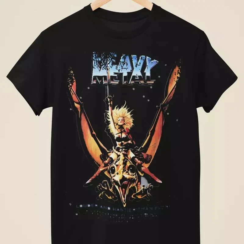 Heavy Metal Movie Poster Inspired Black Graphic T-Shirt Unisex S-5Xl