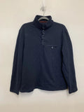 UNTUCKIT Shirt Mens L Deverauz Half Snap Mock Neck Cotton Stretch Pullover Blue