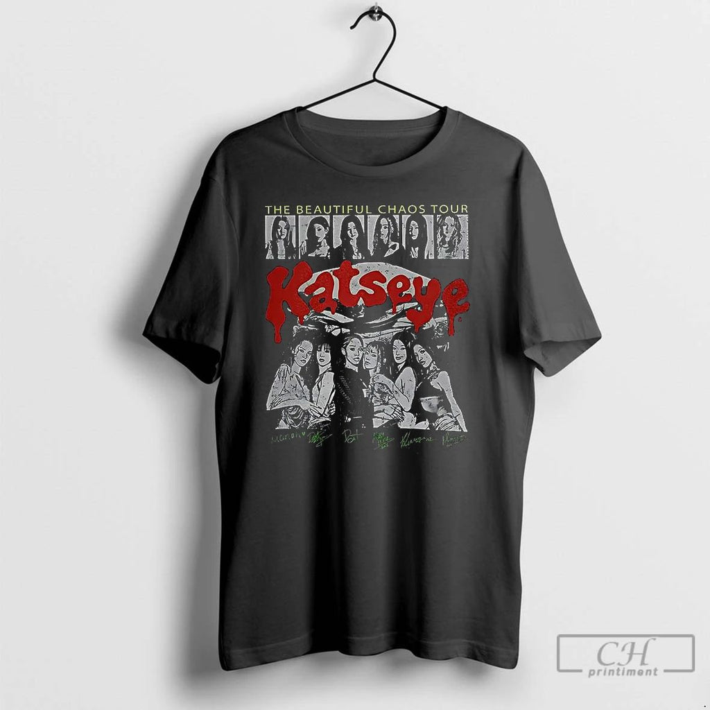 Classic Katseye The Beautiful Chaos Tour Signature Retro T Shirts