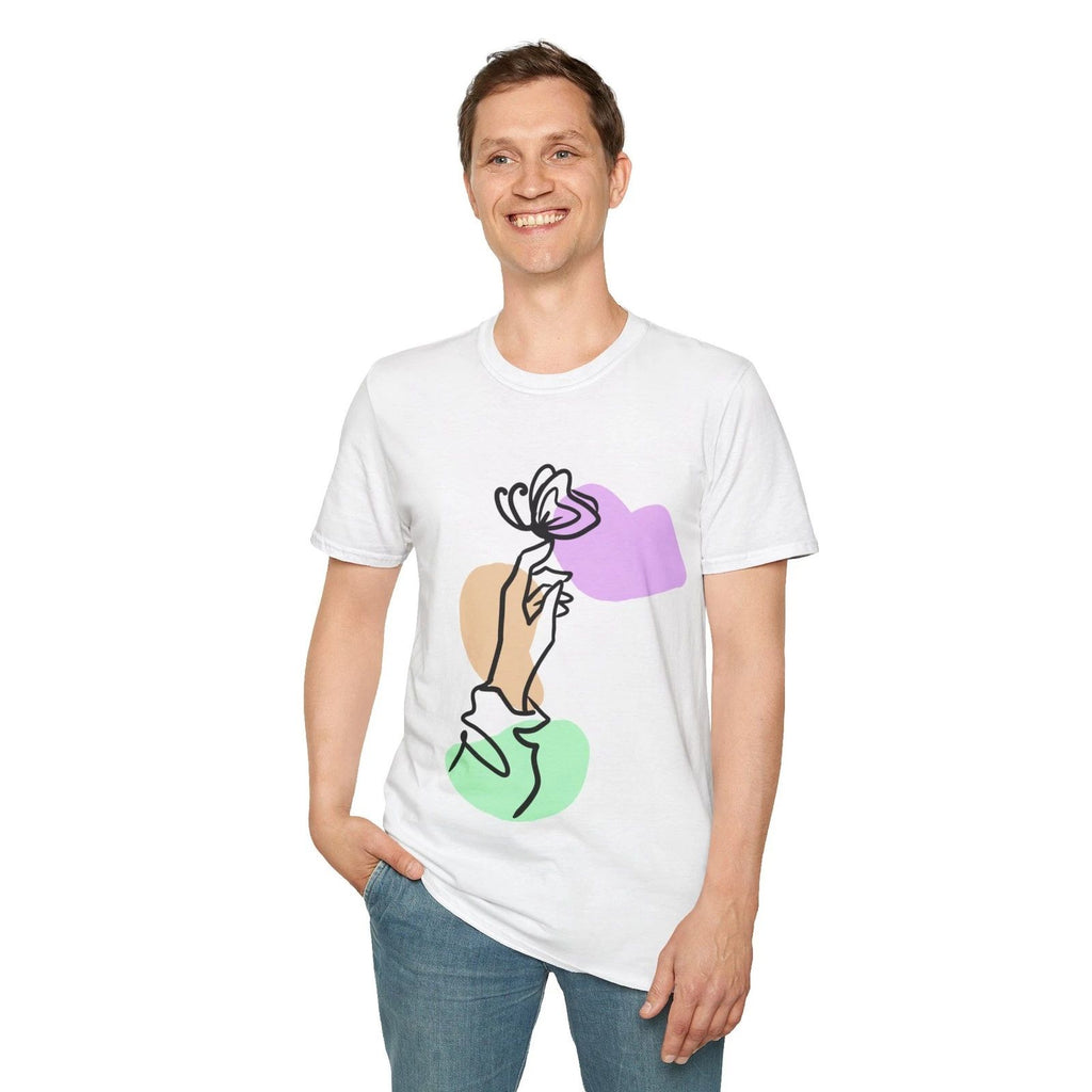 Minimalist Artistic Floral Unisex T-Shirt - Trendy Graphic Tee for All Occasions