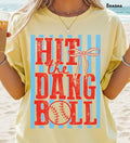 Hit The Dang Ball Shirt Baseball Tee, Softball Mom Tshirt, Retro Game Day