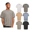 Build Your Brand Acid washed heavy oversized tee - Round neck, Set-in sleeve