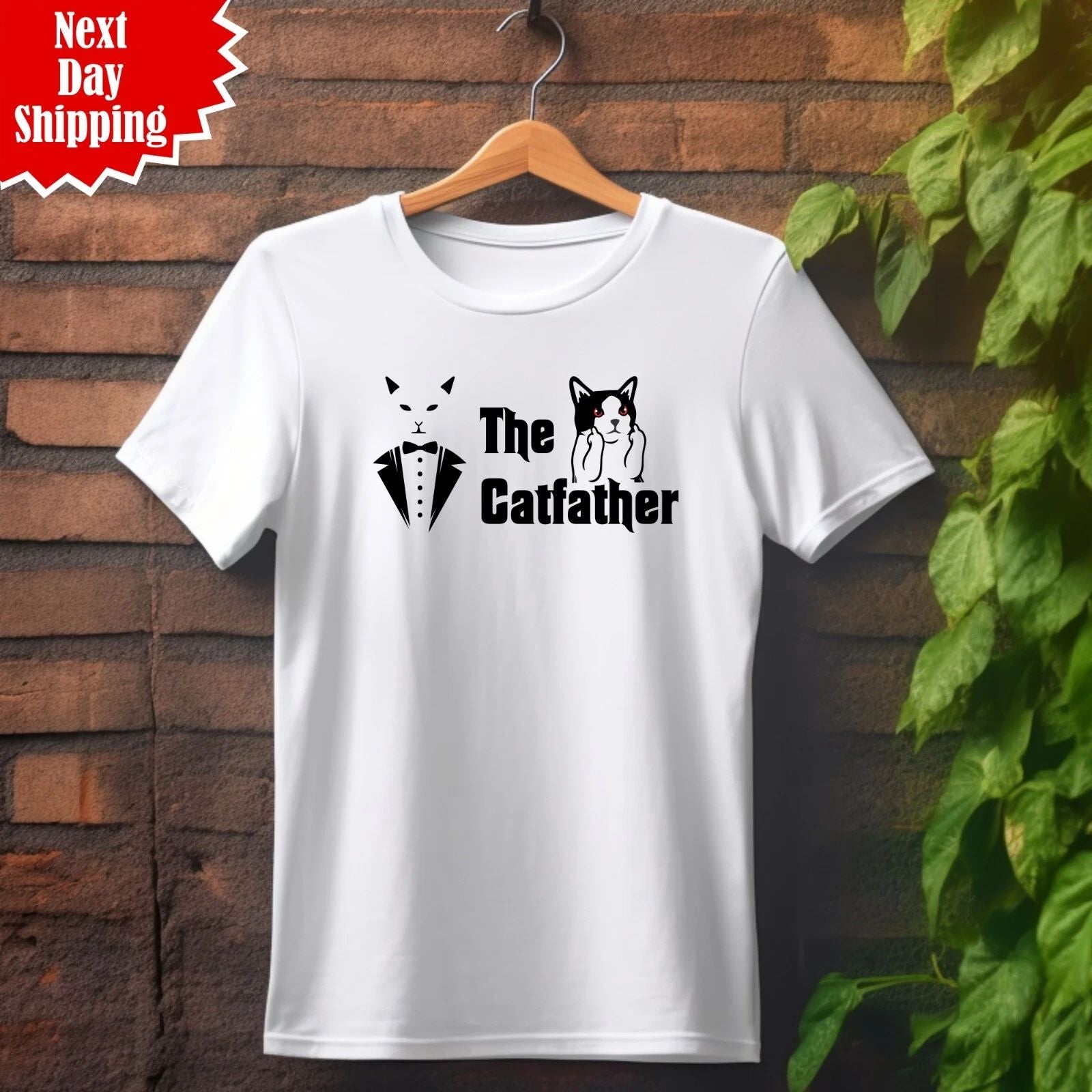 The Catfather T-Shirt Funny Kitten Printed Cat Lover Gift 100% Cotton Unisex Top