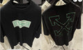 Off-White Money Graphic Arrows Logo Black Streetwear Tee S-5XL