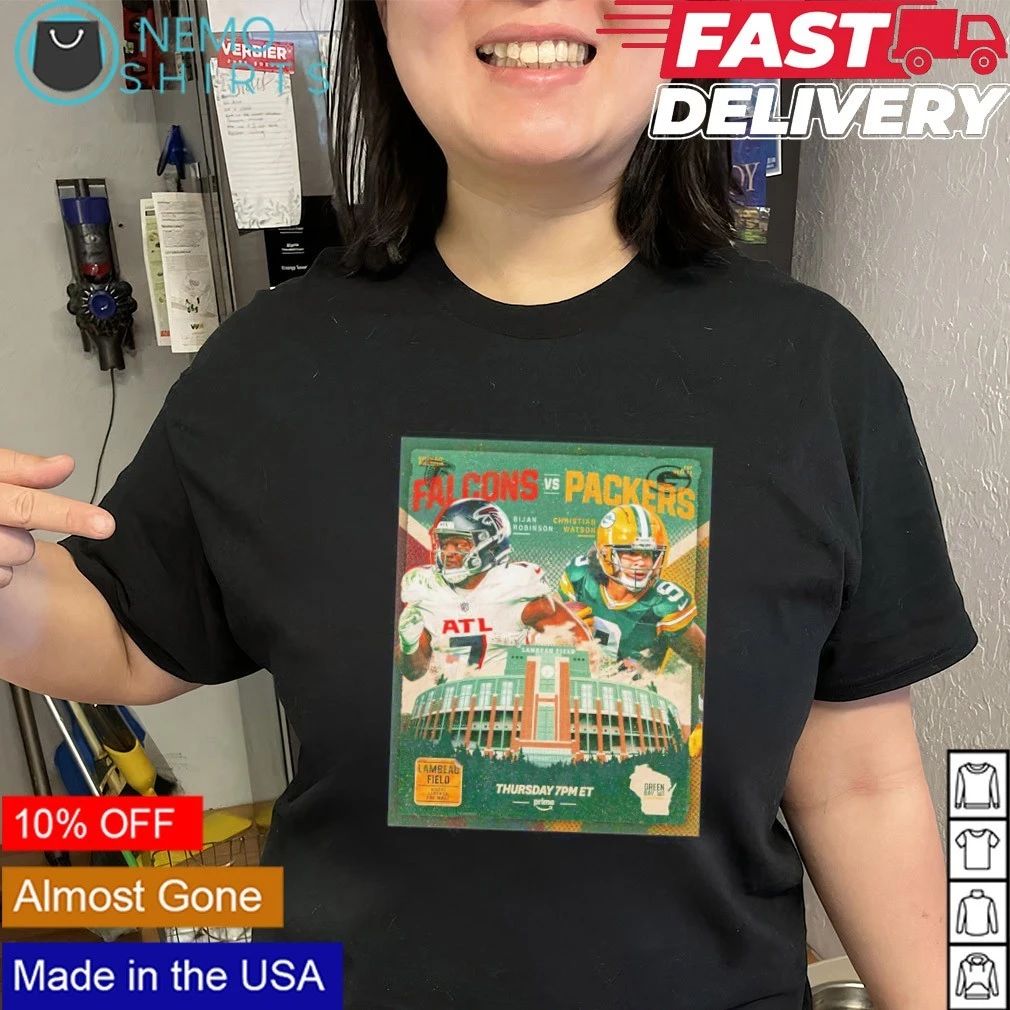 Bijan Robinson and Christian Watson Falcons vs Packers Lambeau Field Thursday Night Football 2026 shirt