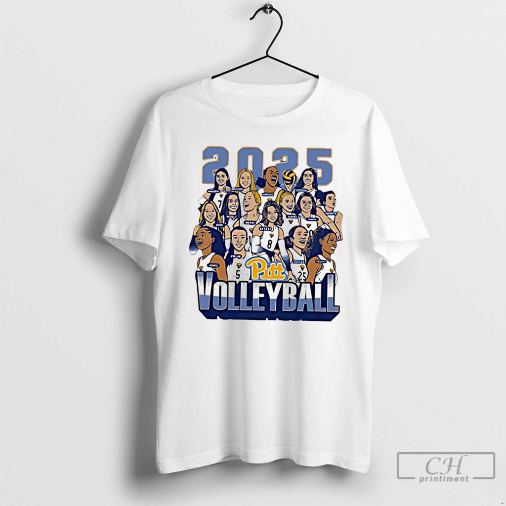 Classic Pittsburgh Panthers Volleyball Caricature 2025 All Team T Shirts