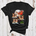 Santa Riding Reindeer Corgi Dog Lover Xmas Family Black All Size shirt