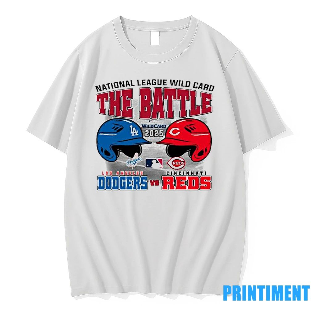 The Battle Los Angeles Dodgers Vs Cincinnati Reds 2025 Mlb Nl Wild Card Matchup Tshirts