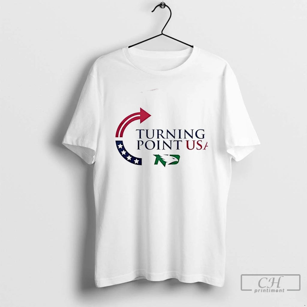 Premium 2025 Turning Point Usa Charlie Kirk X North Dakota 2 Sided T Shirts