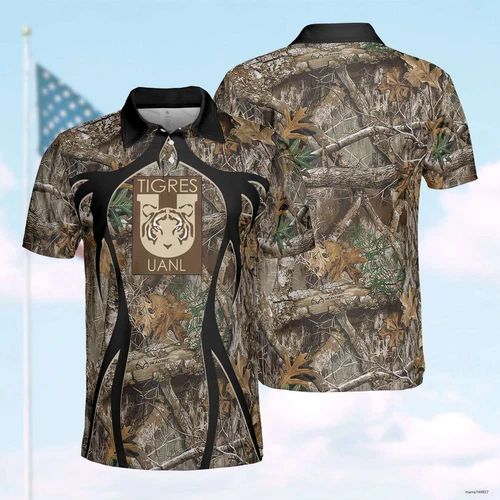 LIGAMX Tigres U.A.N.L Vintage Huntin' Camo Printed Polo Mexican Soccer Apparel