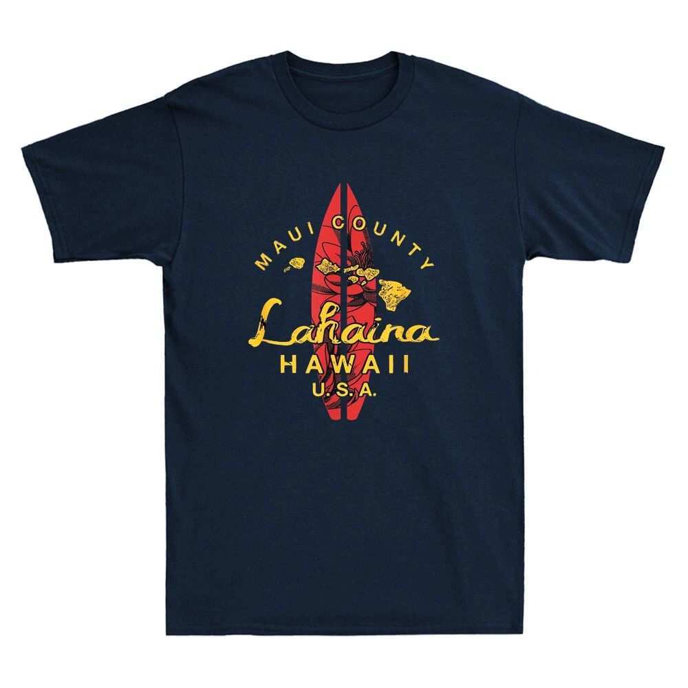 Hawaii Lahaina Maui Vintage Hawaiian Islands Surf Retro Men Short Sleeve T-Shirt