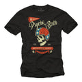 Vintage Rockabilly Mens T-Shirt with Biker Skull - Mens Skull Motorcycle