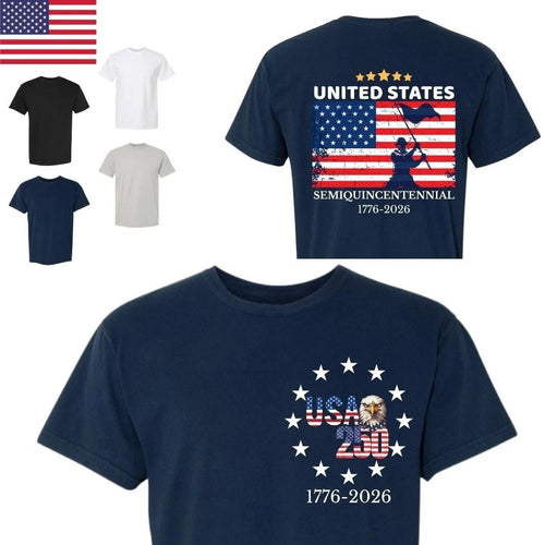 America 250 Years Independence Day Shirt | Front & Back 1776-2026 Eagle Tee