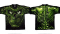 SKULLS TERMINATOR GREEN SKULL SKELETON SPINE PUNK GOTH FANTASY ROCK T TEE SHIRT
