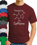 POWERED BY CAFFEINE T-SHIRT > Funny Slogan Novelty Geek Mens top Coffee Drinking
