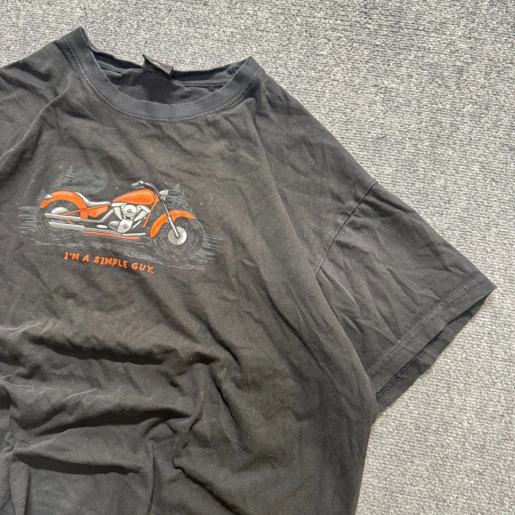 Hot Leathers T-Shirt Men's 2XL Motorcycle I'm A Simple Guy Biker Black