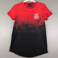 DFND London T Shirt Mens M Red Black Fade Logo Print Streetwear Graphic