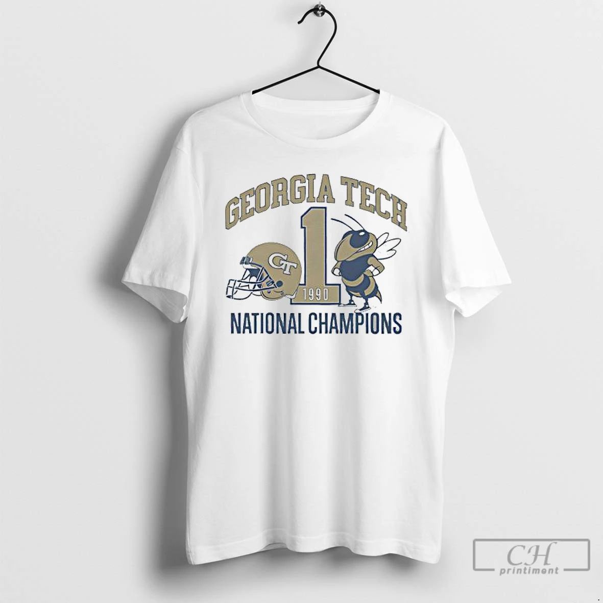 Classic Georgia Tech Football 1990 National Champions Helmet Mascot Logo T Shirts Hoodie Longsleeve
