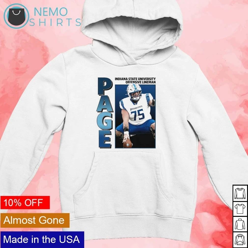 Drew Page Indiana State University Offensive Lineman No 75 Retro shirt