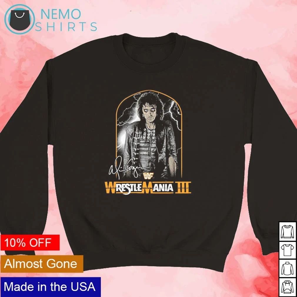 Alice Cooper WWF WrestleMania III signature shirt