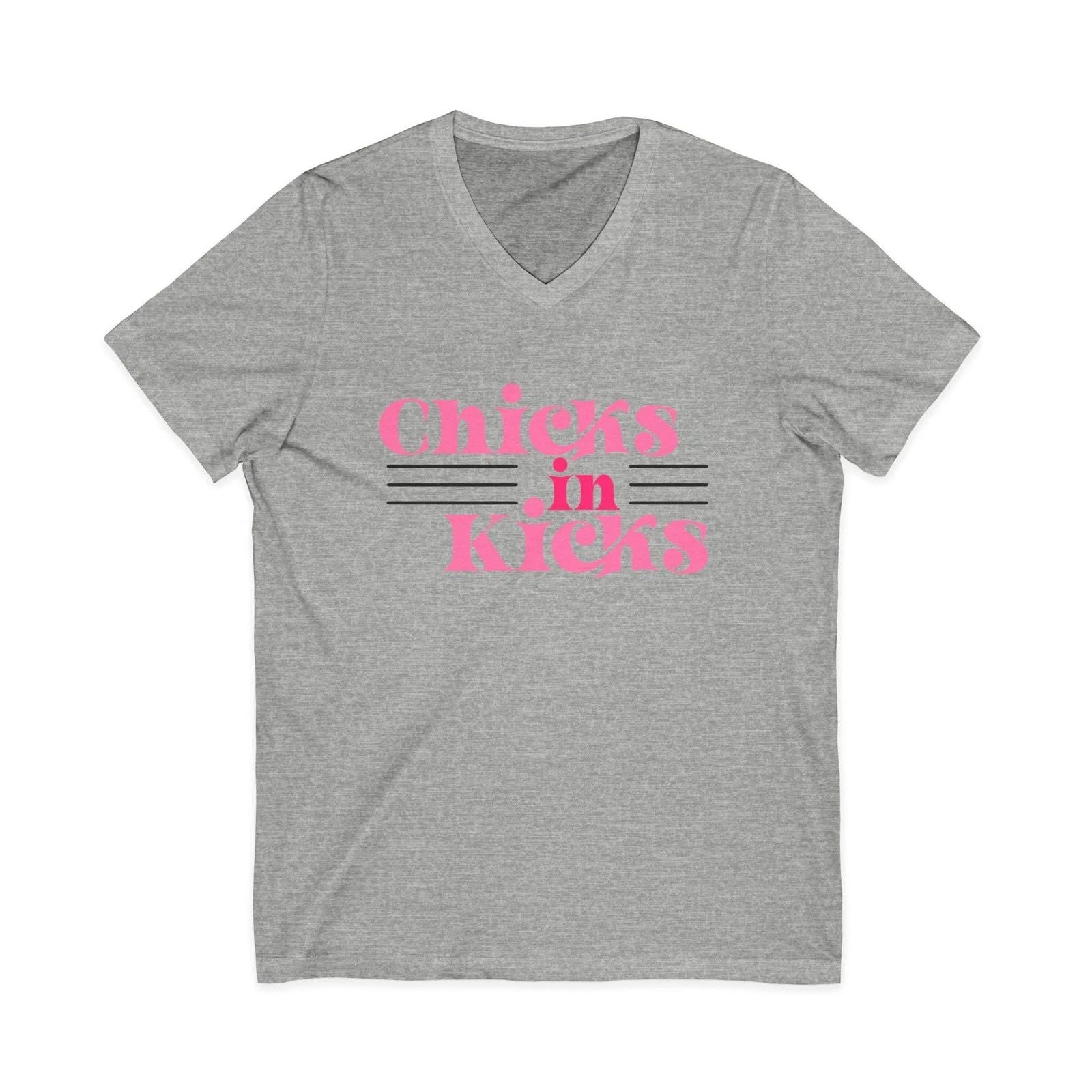 "Chicks In Kicks"  V-Neck Tee