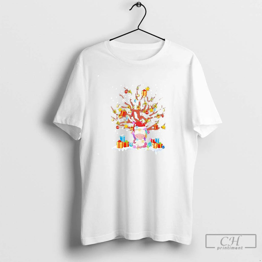 Classic Gift Tree Unicorn Snowflake Christmas T Shirts