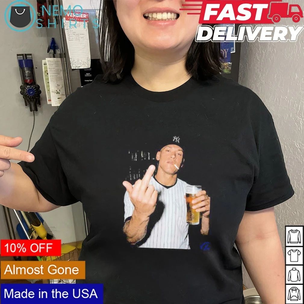 Aaron Judge Smoking Drinking Beer and Middle Finger shirt