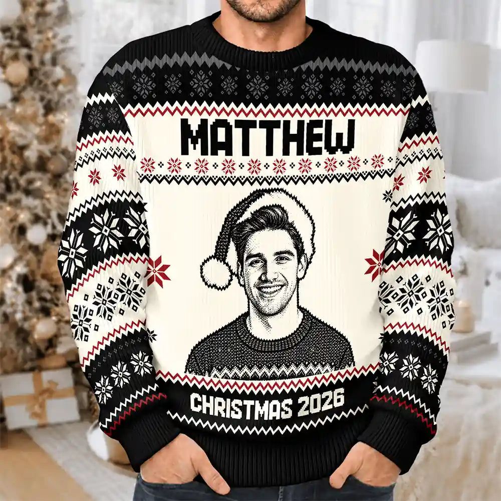 Custom Photo Family Christmas Matching Sweater - Personalized Unisex Ugly Sweater