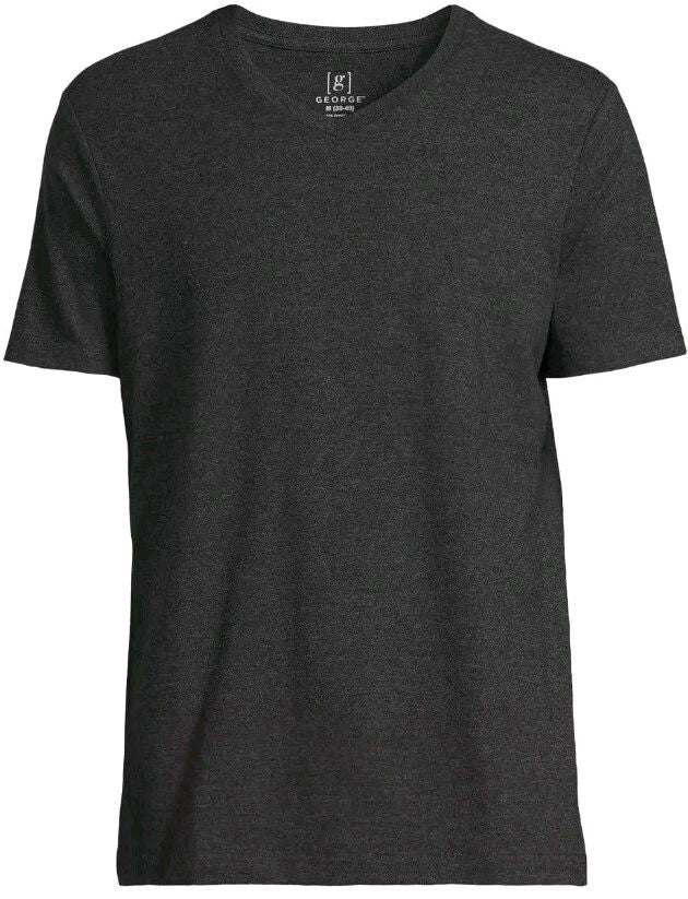 George Men's XS 30-32 Short Sleeve V-Neck Tee BLACK SOOT HEATHER #10724