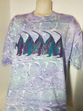 St Maarten T-shirt Fish Watercolor Tie Dye Vapourwave Aesthetic 90s Purple Sz XL