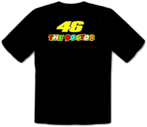 46 The DOCTOR - Valentino Rossi Logo Car Black T-Shirt Before Fun -105