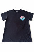 MAD Engine Graphic T-Shirt Skeleton Surf Palm Tree Sunset Black Tee Size M