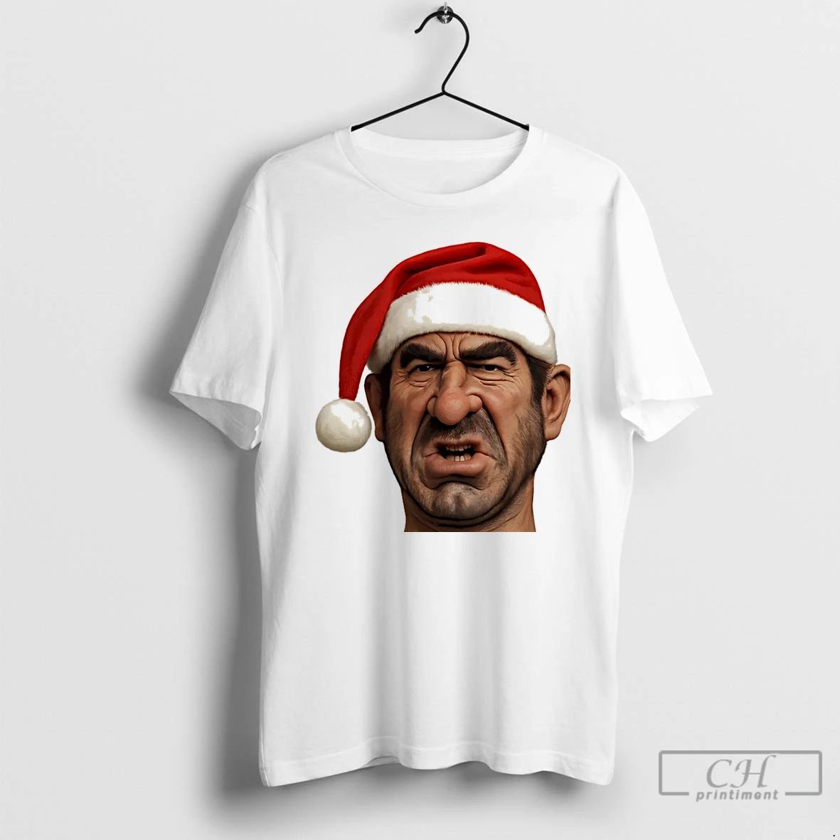 Premium Santa Eric Cantona Spitting Image Christmas Meme Christmas T Shirts