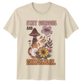 Stay Curious Whimsical Cat Hippie Nature Graphic T-Shirt