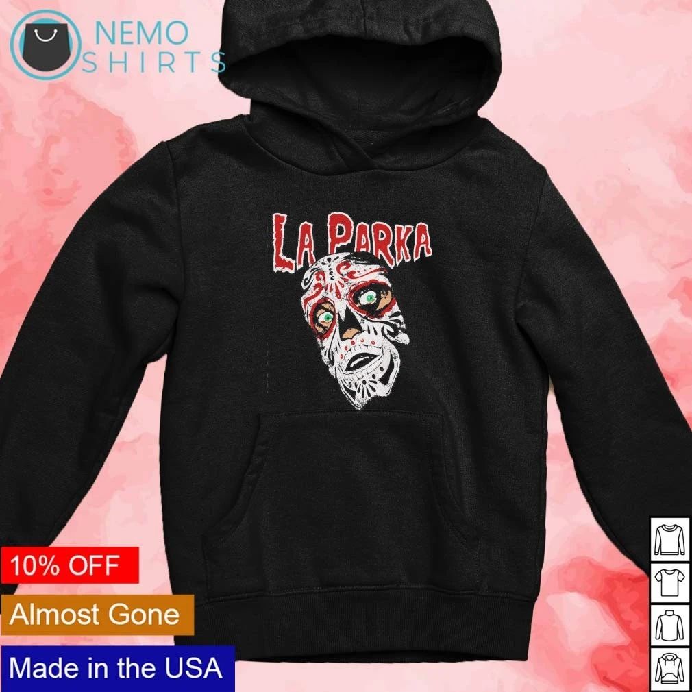 La Parka Distressed Sugar Skull Lucha Libre shirt