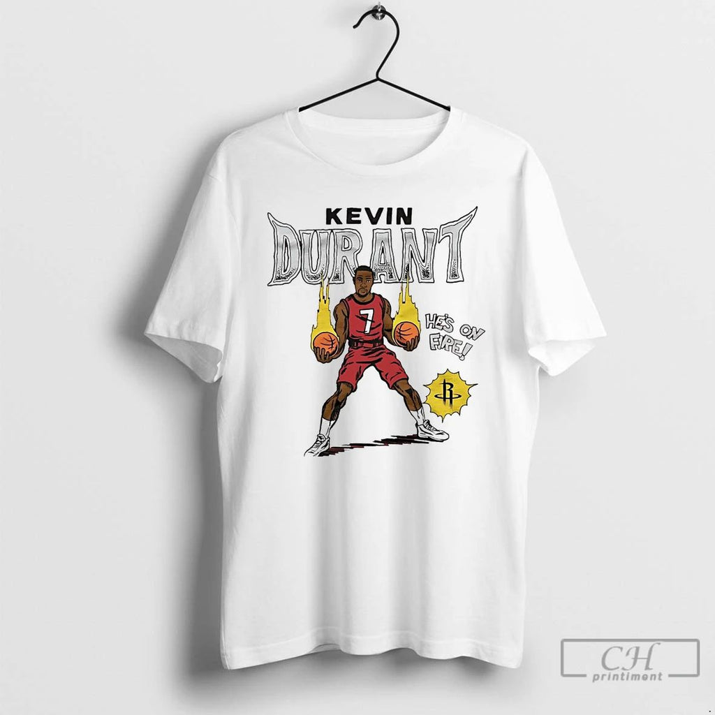 Classic Kevin Durant Hes On Fire Houston Rockets T Shirts