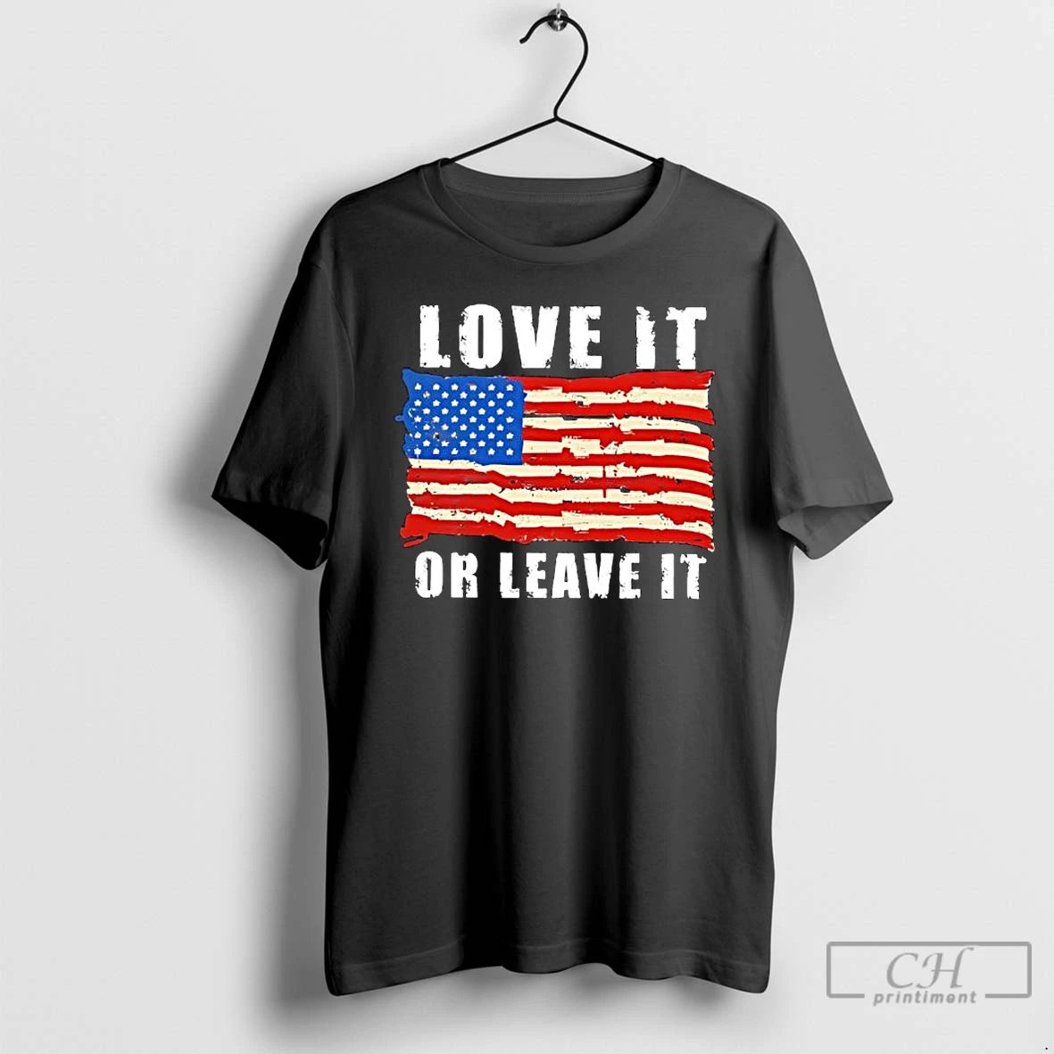 Premium Love It Or Leave It American Flag Graphic T Shirts