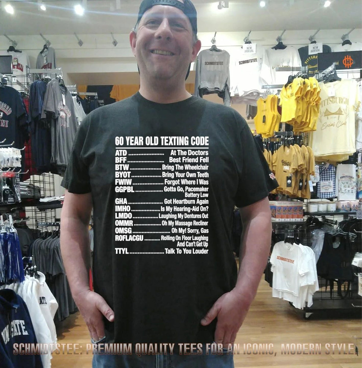 60 Year Old Texting Code funny 60th birthday shirt