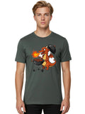 Dragon-Barbecue Mens Graphic Tee, 100% Cotton, Casual Summer Wear