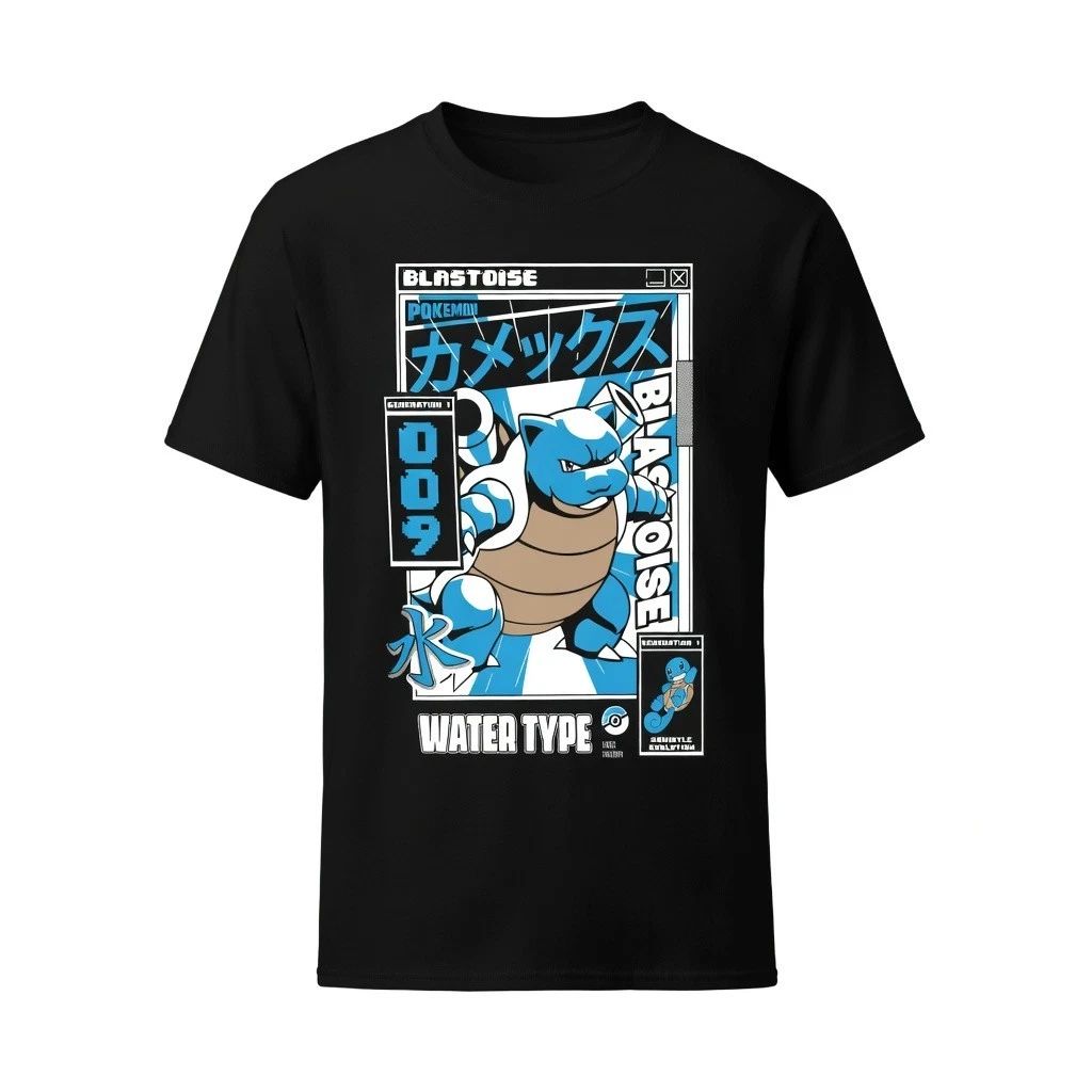 Blastoi*se Retro Graphic Double Sided Water Type Anime Manga T-Shirt Tee
