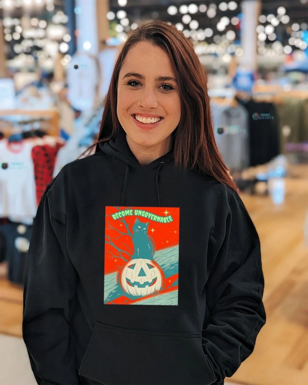 Black Cat Become Ungovernable Halloween shirt