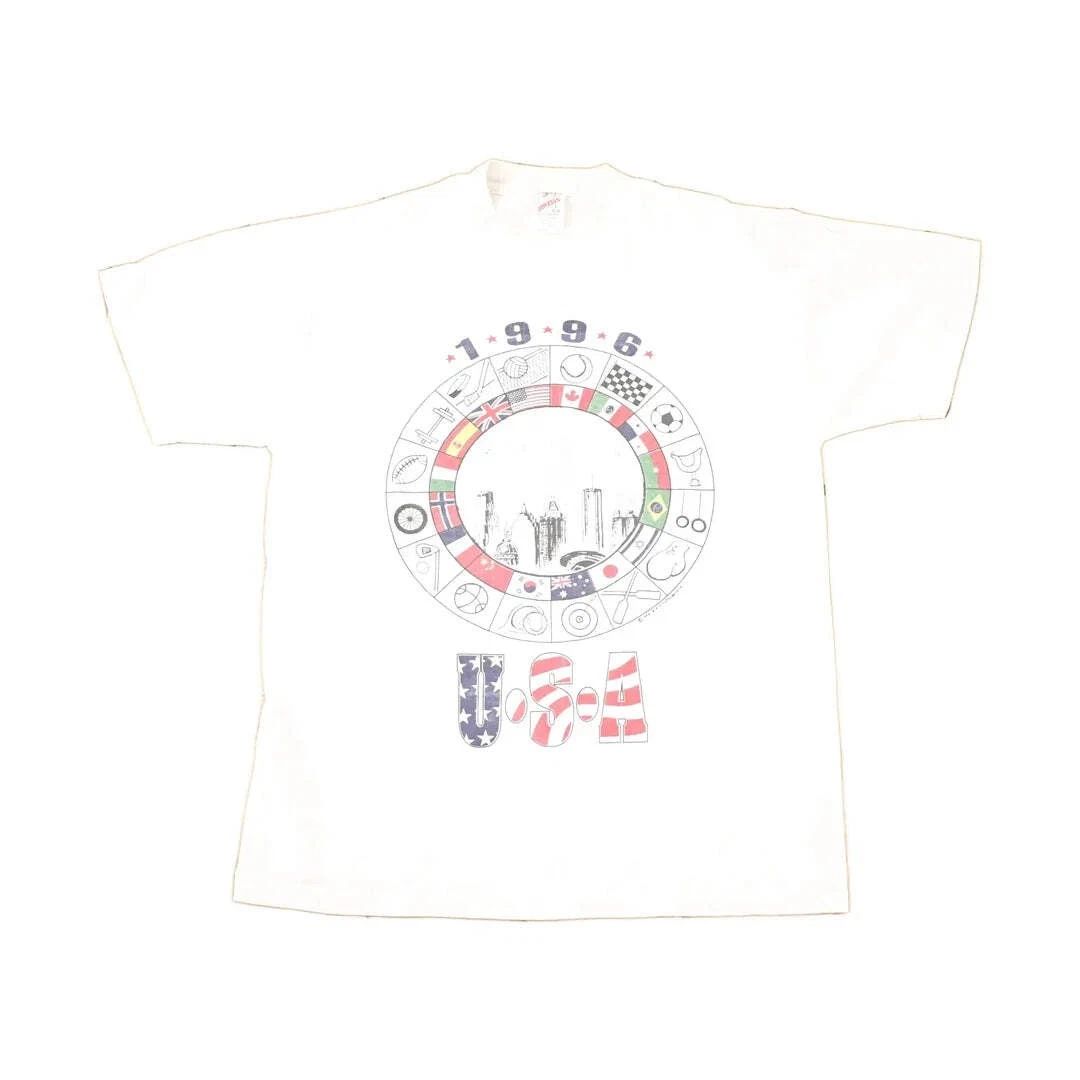 Vintage 1996 USA Sportswear Souvenir Travel T-Shirt Men's L